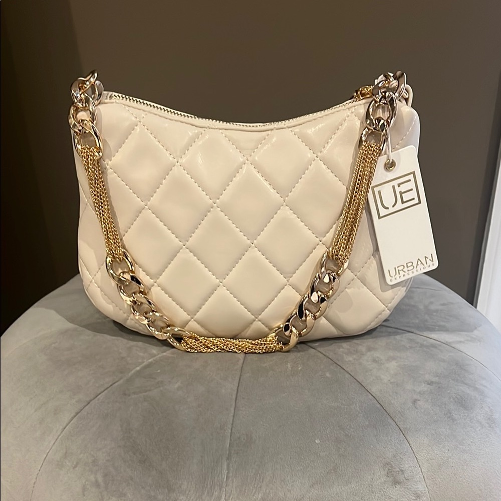 Urban Expressions Cream Quilted Bag